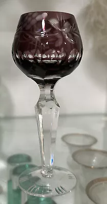 Buy Lausitzer Amethyst Cut To Clear Cordial Glass Grapes 5.25  Cut Stem Foot • 33.62£