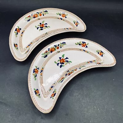 Buy Booths Crescent Silicon China 8  X 4  Pair Of Vintage Side Plates • 15.47£