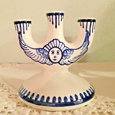 Buy Egersund Fayance Fabriks  Vintage  Porcelain Norway Triple Candle Holder  • 46.36£