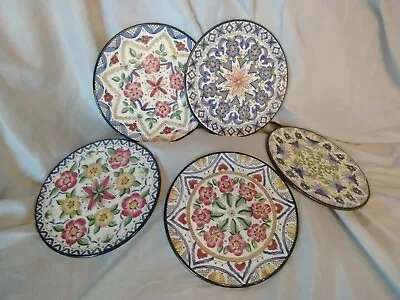 Buy Vintage Ceraplat Hand Made Spain Decorative Wall Plates Set Of 5 • 48.15£