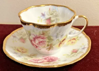 Buy Queens Rosina China Co Fine Bone China Cup & Saucer Made In England EUC • 17.51£