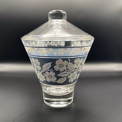 Buy Hazel Atlas Glass Wedgewood Blue Dogwood Flower Candy Vase Ice Bucket MCM 5 X 5” • 17.08£
