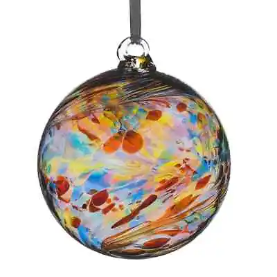Buy 8cm Friendship Ball Hanging Hand Crafted Ornament Gift Sienna Glass Multi Colour • 12.99£