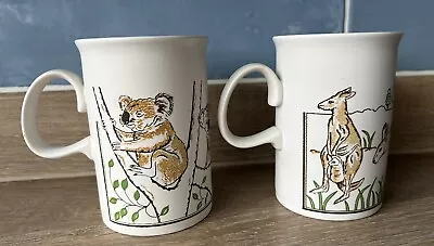 Buy Vintage Dunoon Ceramics Stoneware Mugs X2 Koala Kangaroo Made In Scotland • 18£
