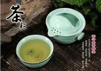 Buy China Longquan Celadon Handmade Ware GaiWan Teapot Tea Set Portable Travel Kit • 39.59£
