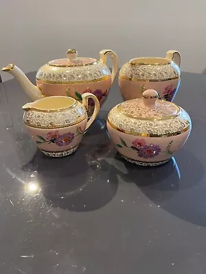 Buy Lingard Sadler Pink Gold  Teapot  Large Jug Milk Jug Sugar Bowl • 79.99£