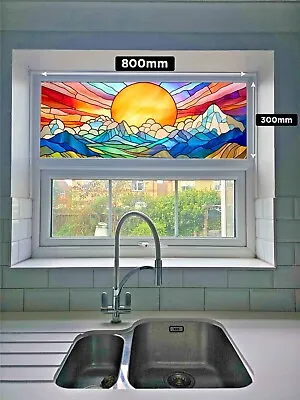 Buy Vibrant Multicoloured Sun Stained Glass Film - Easy Application - No Glue Needed • 17.99£