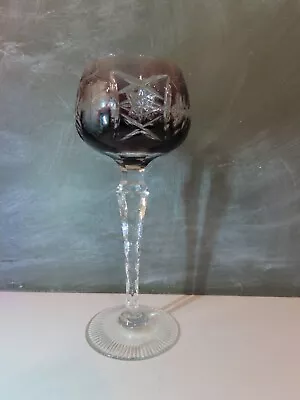 Buy Bohemian Cut Glass Wine Goblet Glass. • 12£