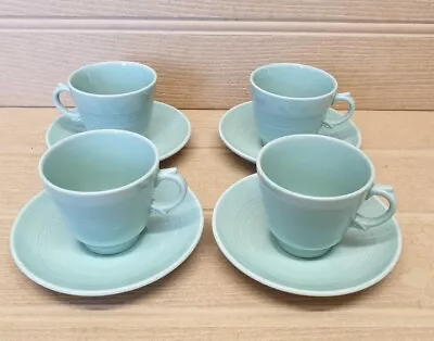 Buy Woods Ware Beryl Small Cup And Saucer Set Of 4 Espresso Coffee Vintage Utility • 15£