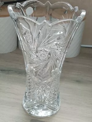 Buy Vintage Bohemia Hand Cut Lead Crystal Glass Vase Czech Republic Heavy 18cm High • 125£