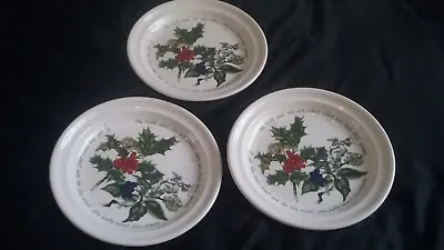 Buy Portmeirion 3 Plates,21cm Across.The Holly And Ivy. • 7.50£
