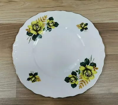 Buy Vintage QUEEN ANNE Fine Bone China Yellow Roses Cake / Sandwich Plate • 8.99£