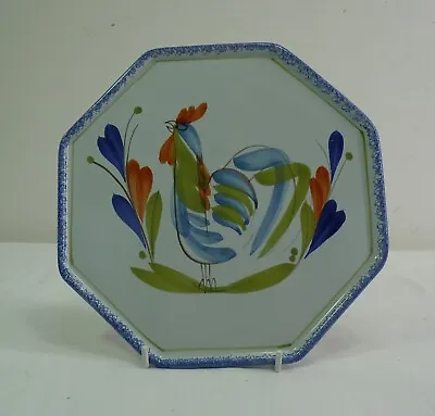 Buy Henriot Quimper Rooster Octagonal Decorative Plate - Thames Hospice • 12£