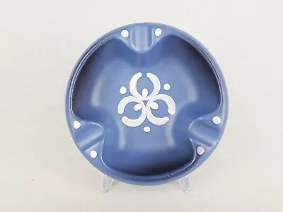 Buy Vintage FLORA GOUDA HOLLAND Blue Ashtray With Lotus Decor Dutch Pottery 60s 70s • 18£