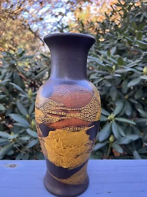 Buy Royal Haeger 1970s  Art Pottery Orange Peel Lava Glaze Ceramic Vase MCM Flaw • 26.14£
