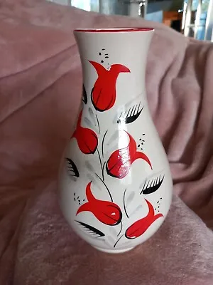 Buy Vintage 1950's 9  Vase White Red Black Arthur Wood • 10£