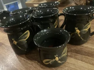 Buy Martin Pettinger Dragonfly Studio Pottery Mugs Milk- Sugar Somerset Slipware • 5£
