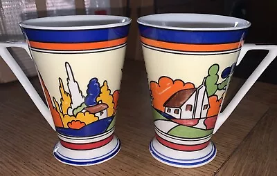Buy 2  Art Deco Clarice Cliff Style Mugs By 'Wren Giftware’ -Home Sweet Home Exc • 19.95£