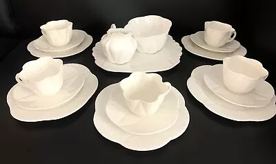 Buy Shelley Dainty White Tea Set For 5 (18 Pieces), England, Bone China • 160.68£