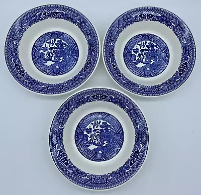 Buy 3 Vintage Royal China Willow Ware Dessert Fruit Berry Bowls Blue White 5.5” READ • 14.44£