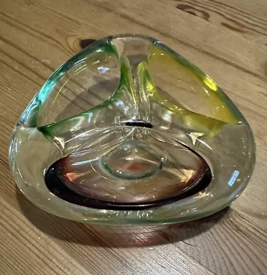 Buy 1960's MURANO Tri Colour Mid Century Tactile Art Glass 3 Part Bowl 1kg • 30£