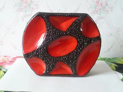 Buy Vintage West German Ceramics Roth Keramik Vase Red 310 Fat Lava Mid Century • 140£
