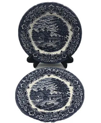 Buy Royal  Art Staffordshire Transfer Ware Blue And White 2 Plates Nice • 43.43£