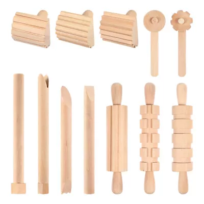 Buy Wooden Playdough Tools Set For Kids - Clay Carving & Shaping Accessories • 47.85£