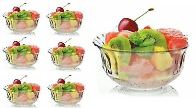 Buy 7 Piece Glass Dessert Bowl Container Fruit Salad Sweet Bowls Serving Dish Round • 14.95£