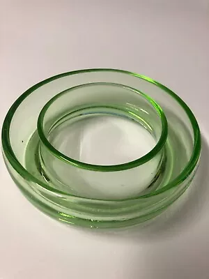 Buy Vintage Green Glass, Full Circle Vase Trough, Vintage Art Deco Green Glass • 7.99£
