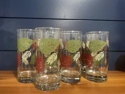 Buy Set Of 6 Vintage Libby Red Leaf Glasses, Drinking Glasses 6 In Tall, 16 Oz  • 26.85£