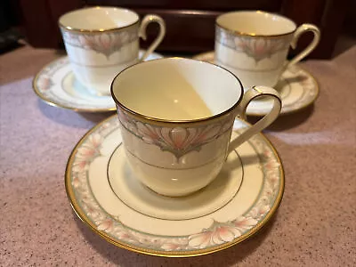 Buy LOT Of 3 SETS—Noritake Barrymore 9737 COFFEE CUPS AND SAUCERS EXCELLENT COND • 11.42£