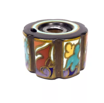 Buy Antique Gouda Pottery Inkwell / Dutch Art Deco Design / 1930 / Glass Liner • 29£