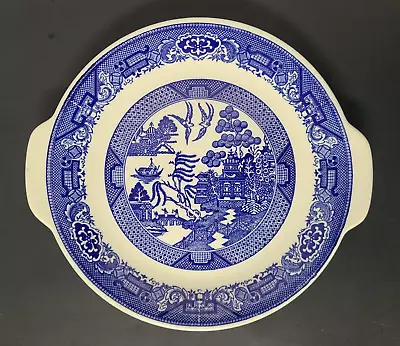Buy Vtg Ceramic Royal China Blue Willow Ware Cake Meat Serving Plate Platter Handles • 12.38£