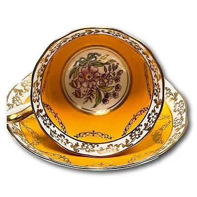 Buy Royal Albert Teacup Saucer Bone China Porcelain Yellow UK 1950s • 104.08£