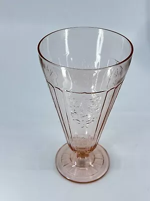 Buy 1930s Depression Pink Mayfair Open Rose Footed Tumbler Iced Tea Glass 6.5 H VTG • 13.43£