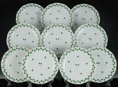 Buy Set 10 Herend Hungary Persil Pattrn Hand Painted Porcelain Salad Luncheon Plates • 23.22£
