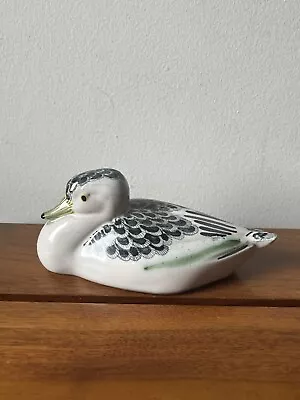 Buy Vintage Rye Pottery Hand Made Duck Figure Classic Design Stripy Beak Green Line • 12.99£