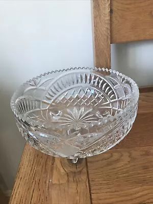 Buy Beautiful Heavy Cut Glass Footed Fruit Bowl • 4.99£