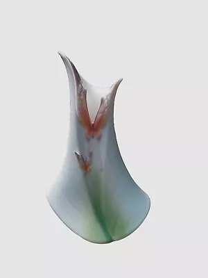 Buy Franz Sculptured Porcelain Vase Finished In The “Papillon” Butterfly Decor • 46.87£