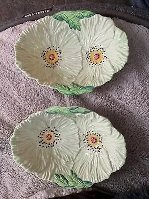 Buy A Pair Of Vintage Carlton Ware Australian Design Oval Green Leaf Dishes • 22.50£