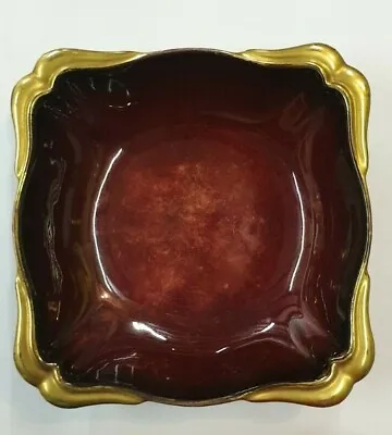 Buy CARLTON WARE 'Rouge Royale' Square Scalloped Edge Deco Style Bowl • 8.50£