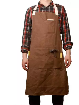 Buy Tool Apron For Men With 6 Pockets, Heaavy Duty Carpenters Apron Pottery Apron In • 32.06£