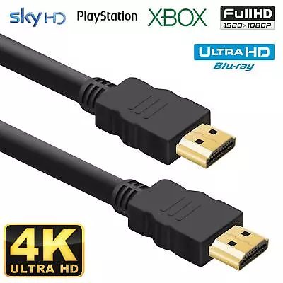 Buy PREMIUM ULTRAHD HDMI CABLE HIGH SPEED 4K 2160p 3D LEAD 1m/2m/3m/5m/10m/15m/20m • 34.95£