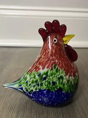 Buy Vintage Murano Style Blown Glass Rooster Unmarked Art Paperweight Farmhouse • 19.20£