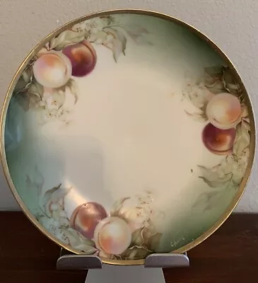 Buy Antique  Thomas  Sevres Bavaria Fine China 8.5  Hand Painted Plate Peaches Fruit • 23.71£