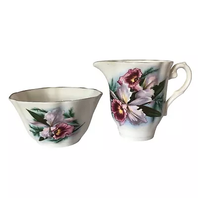 Buy Royal Grafton Purple Orchid Fine Bone China England Open Sugar Bowl Creamer READ • 11.84£