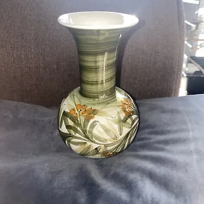 Buy Vintage Hand Painted Leaf Patterned Flower Vase By Jersey Pottery • 10£