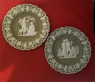 Buy VTG ,Set Of Two Green Wedgewood 7.5  Decorative Plate,Handcrafted ,England • 36.50£