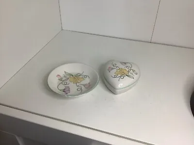 Buy Sadler England. Sweet Pea Dishes. 2 Pieces. Heart And Round. • 4£